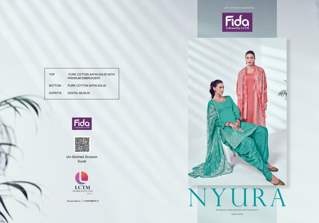 Fida Nyura Cotton Embroidered Dress Material Wholesale catalog