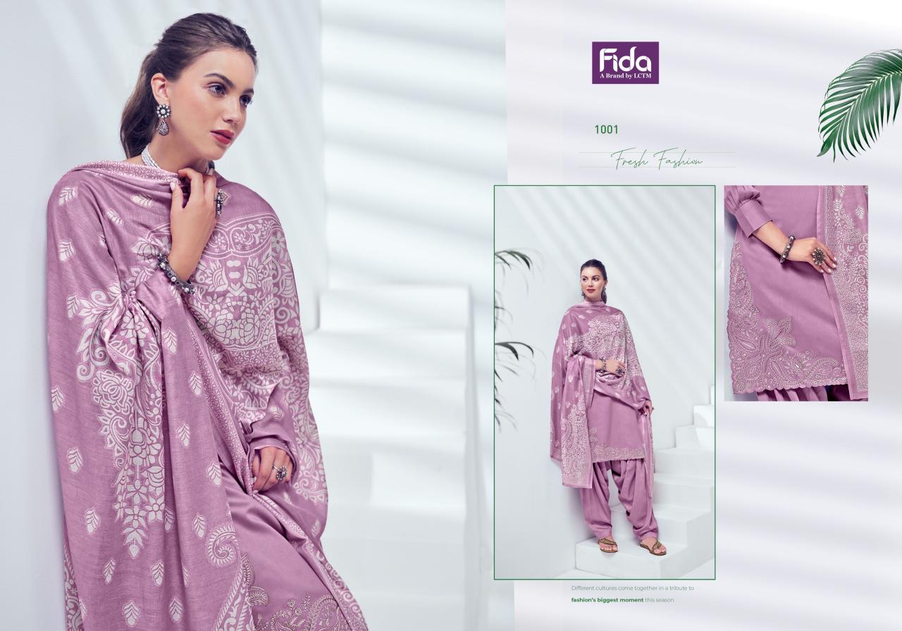 Fida Nyura Cotton Embroidered Dress Material Wholesale catalog