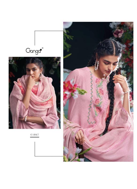 Ganga INDAH Dress Materials Wholesale catalog