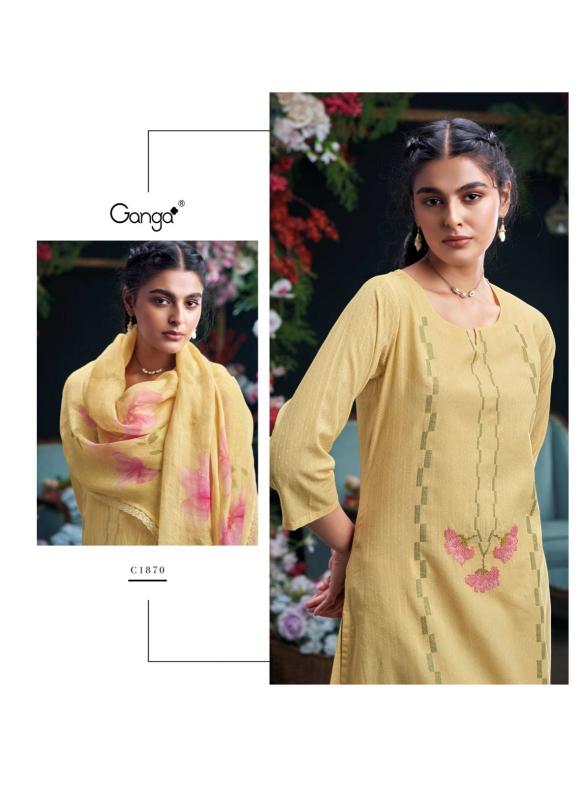 Ganga INDAH Dress Materials Wholesale catalog