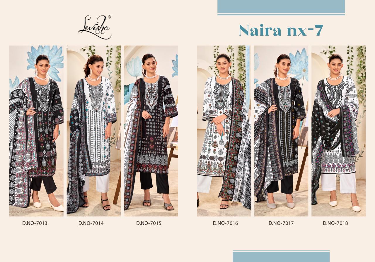 Levisha Naira Nx 7 Chiffon Dupatta Dress Material Wholesale catalog