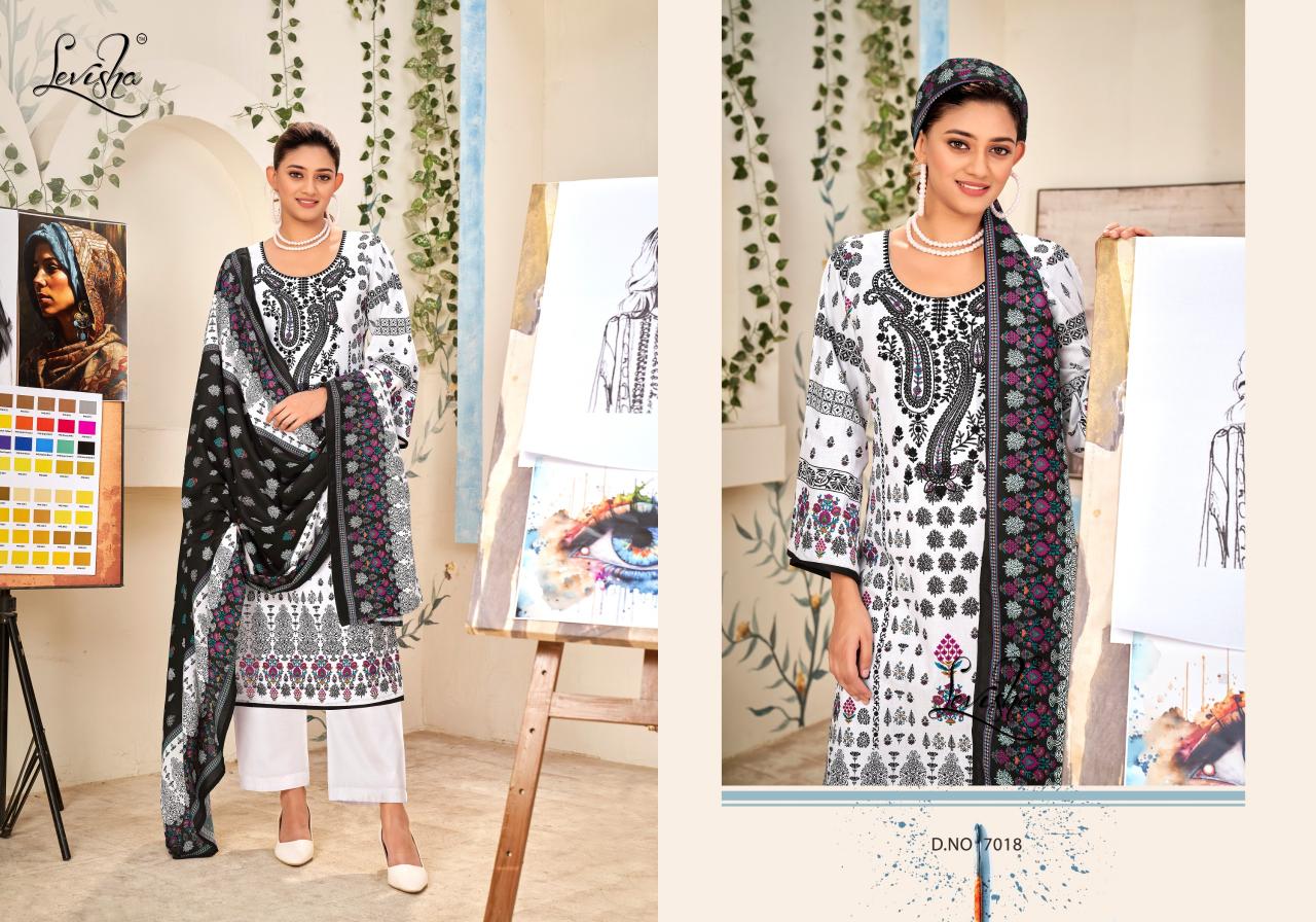 Levisha Naira Nx 7 Chiffon Dupatta Dress Material Wholesale catalog