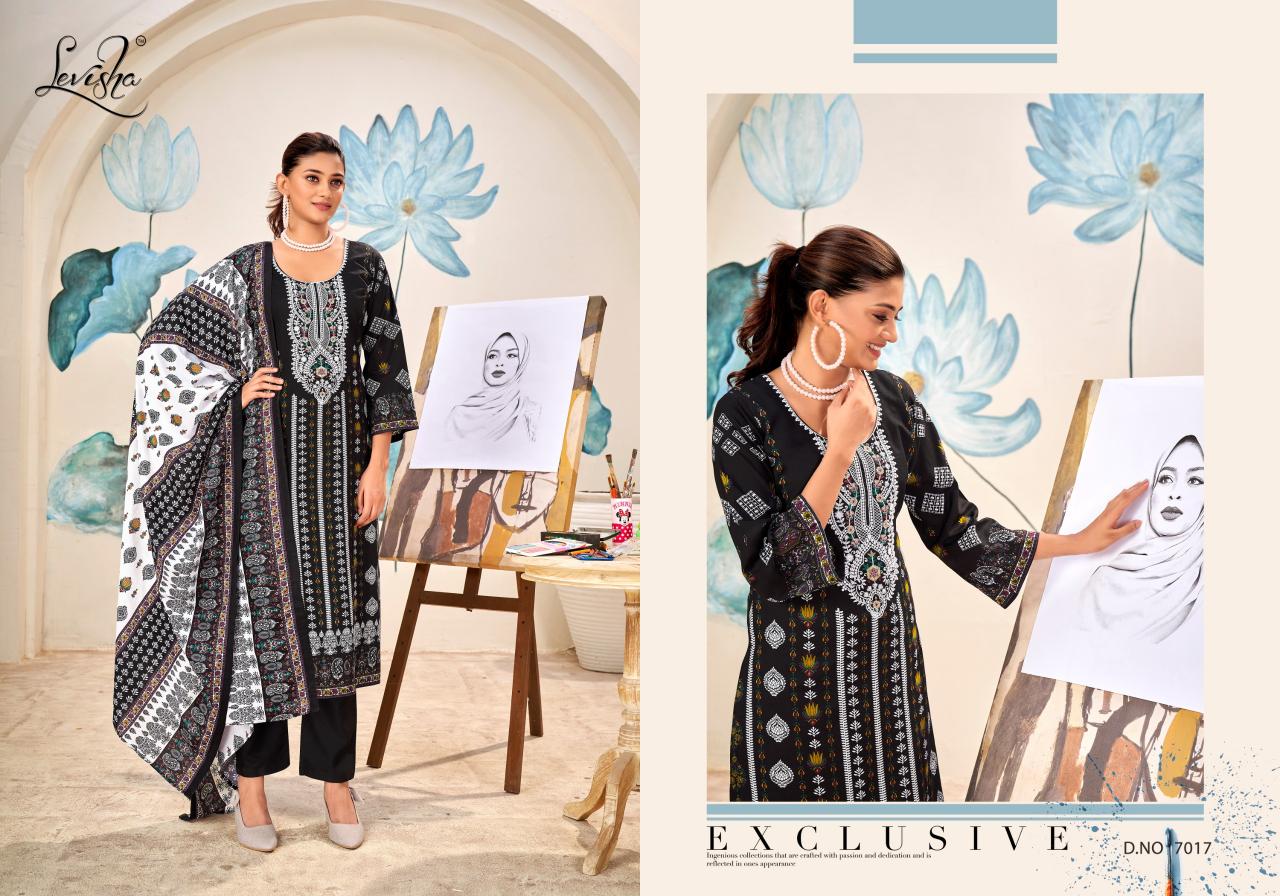 Levisha Naira Nx 7 Chiffon Dupatta Dress Material Wholesale catalog