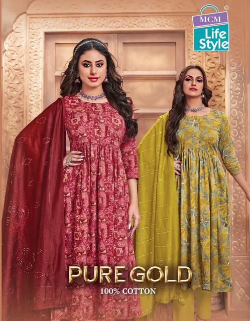 MCM Pure Gold Vol-1 – Anarkali Kurti With Pant Dupatta - Wholesale Catalog