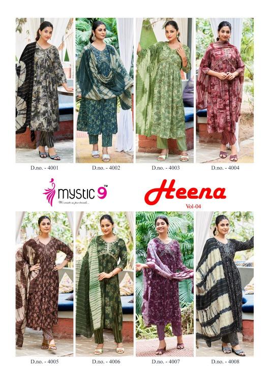 MYSTIC 9 HEENA  VOL - 4 Kurti Wholesale catalog