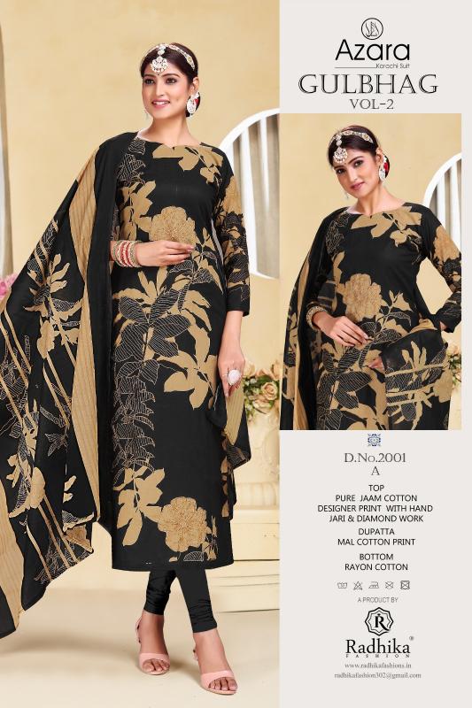 Radhika Azara Gulbhag Vol 2 Nx Cotton Printed Dress Material Wholesale catalog