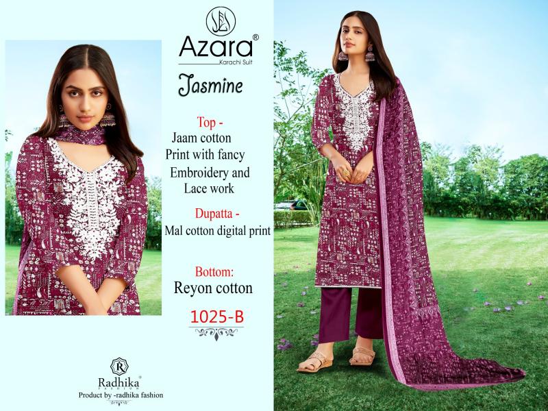 Radhika Azara Jasmine Cotton Printed Dress Material Wholesale catalog