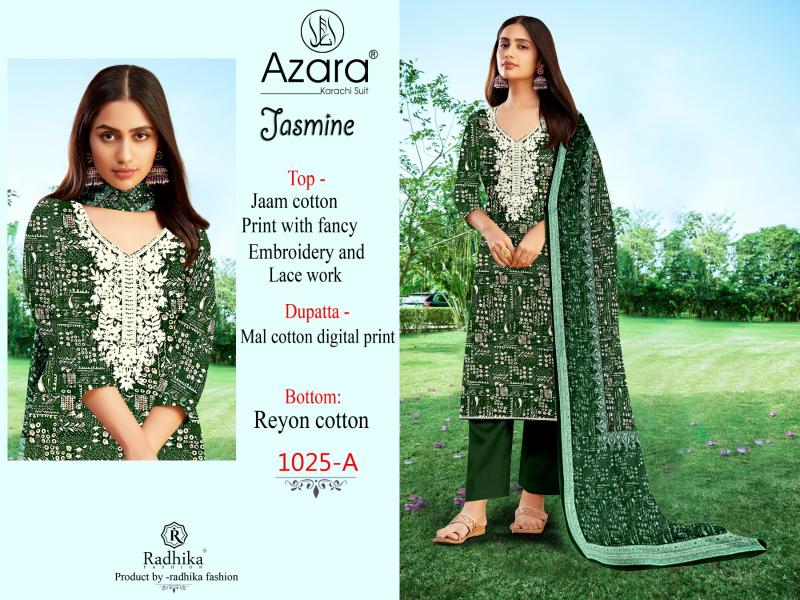 Radhika Azara Jasmine Cotton Printed Dress Material Wholesale catalog