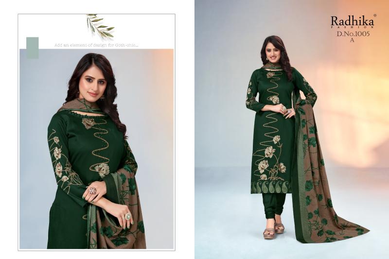 Radhika Azara jivika Cotton Printed Dress Material Wholesale catalog