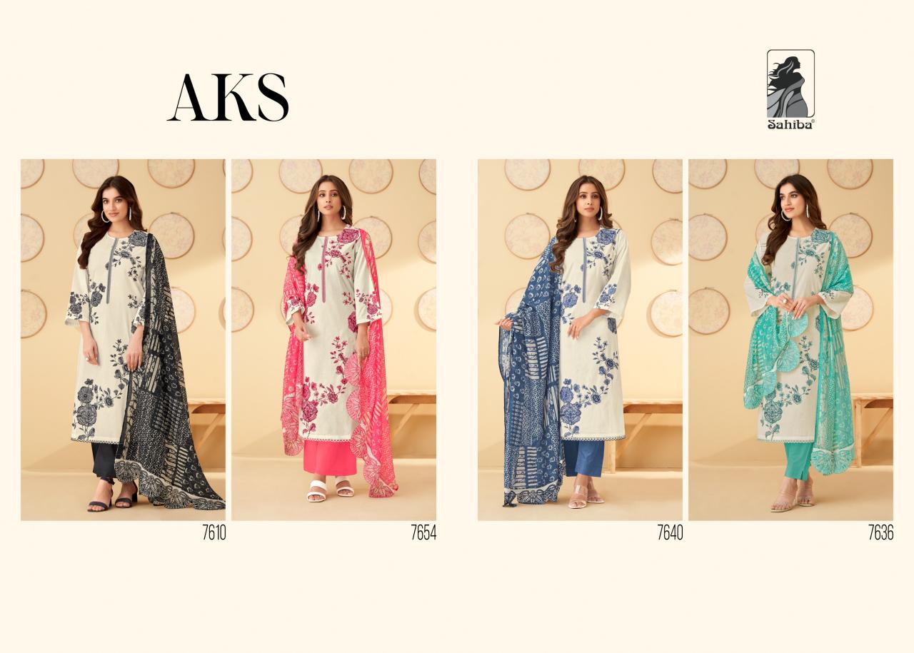 Sahiba AKS Dress Material Wholesale catalog