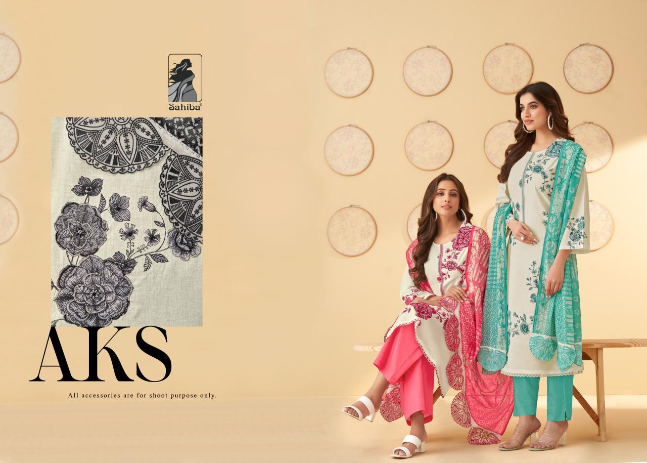 Sahiba AKS Dress Material Wholesale catalog