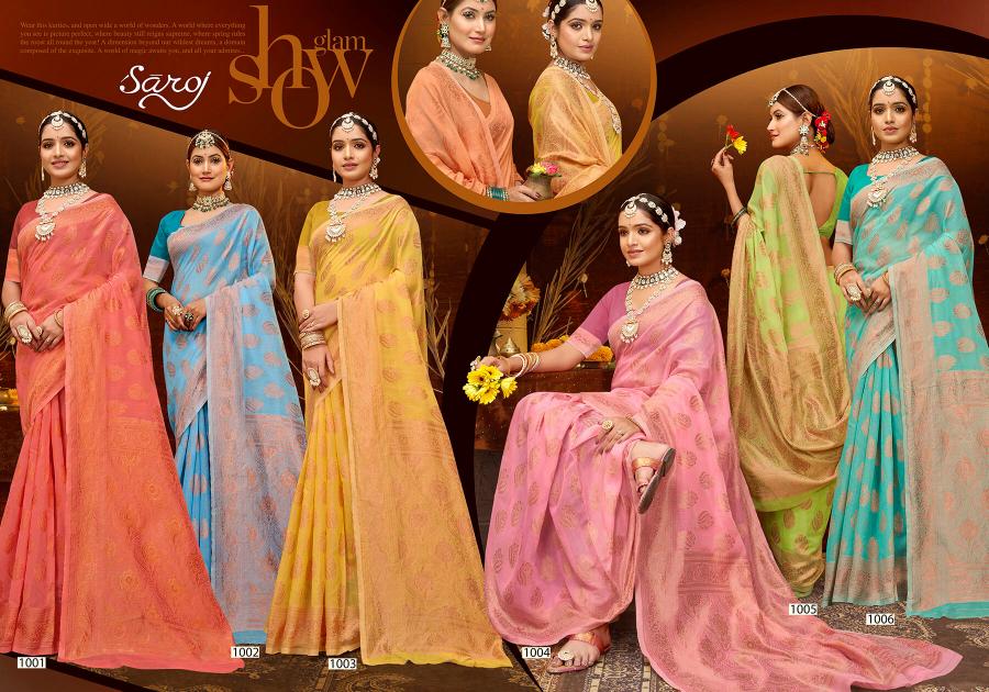 Saroj Atlantic cotton Vol.2Soft cotton rich pallu saree Wholesale catalog    