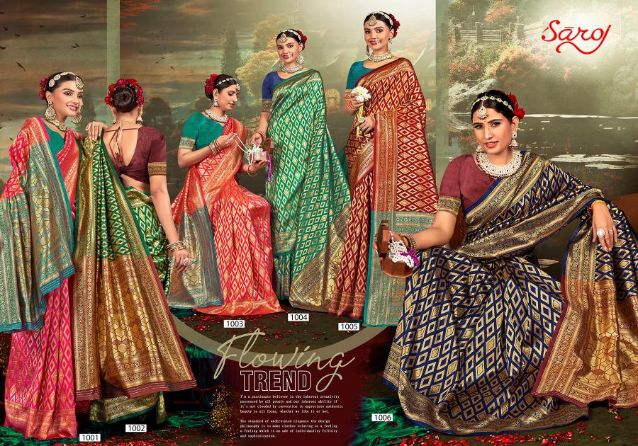 Saroj Swarn Moti vol.1 Soft silk with heavy designs Saree Wholesale catalog    