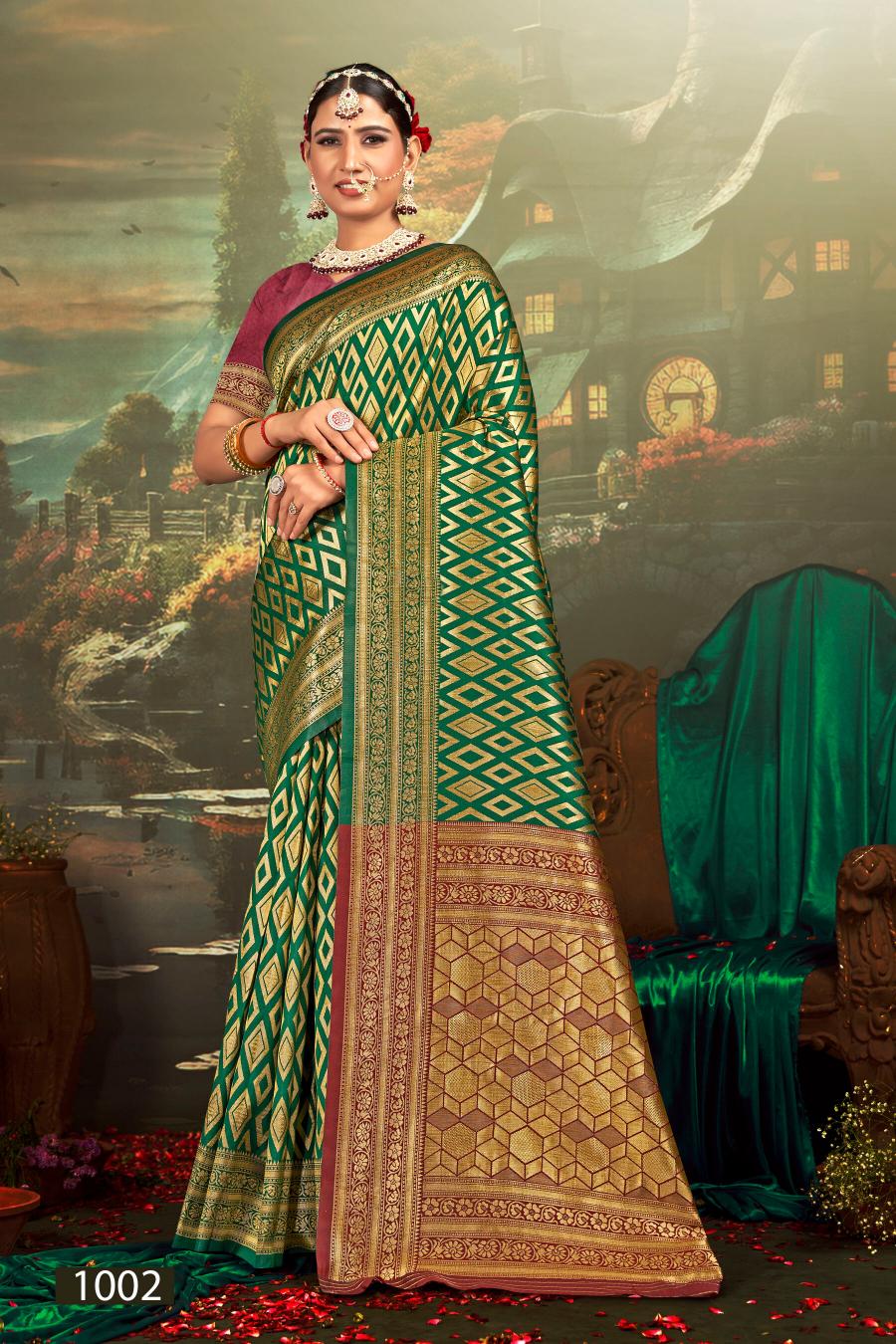 Saroj Swarn Moti vol.1 Soft silk with heavy designs Saree Wholesale catalog    