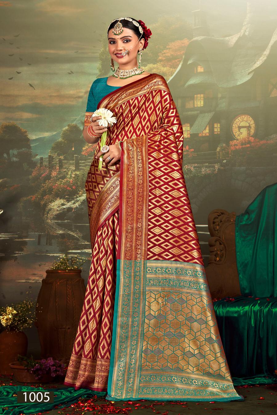 Saroj Swarn Moti vol.1 Soft silk with heavy designs Saree Wholesale catalog    