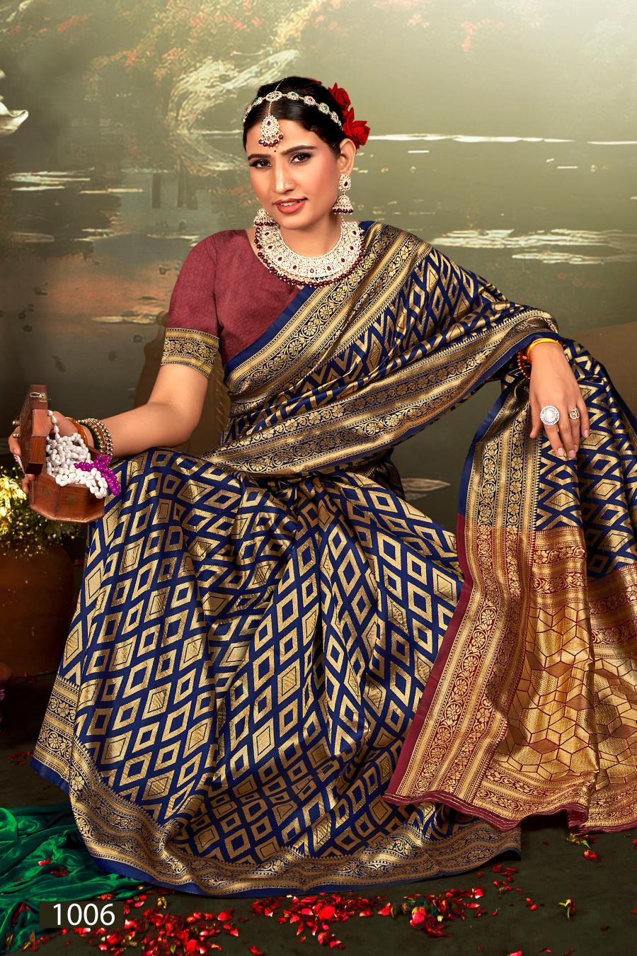 Saroj Swarn Moti vol.1 Soft silk with heavy designs Saree Wholesale catalog    