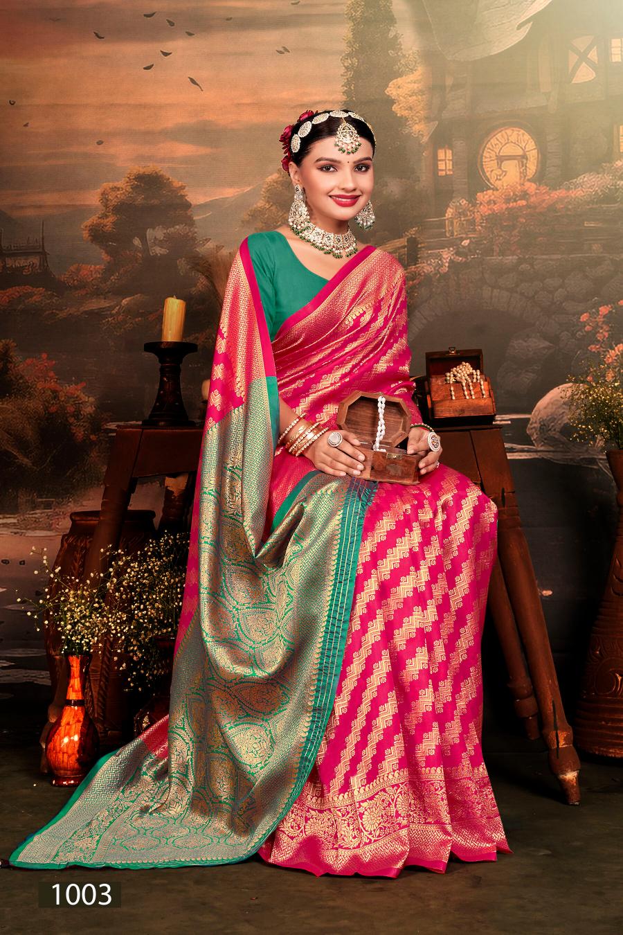 Saroj Swarn Moti vol.4 Soft silk with heavy designs Saree Wholesale catalog    