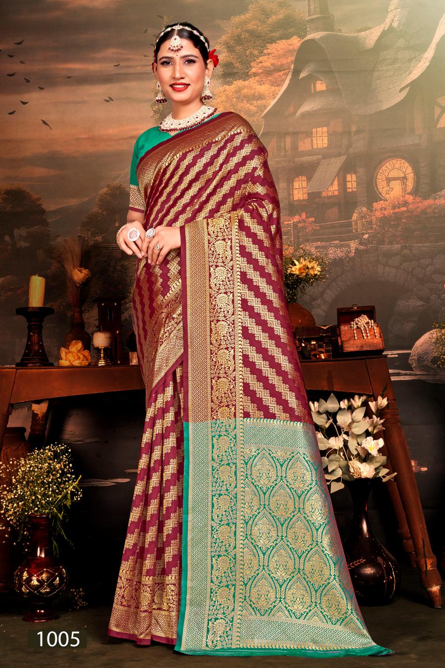 Saroj Swarn Moti vol.4 Soft silk with heavy designs Saree Wholesale catalog    