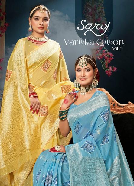 Saroj Vartika Cotton vol.1 Soft Cotton with rich pallu Saree Wholesale catalog    