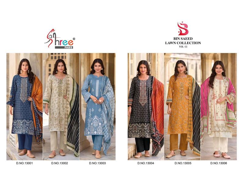 Shree Bin Saeed Lawn Collection Vol 13 Salwar Kameez Wholesale catalog