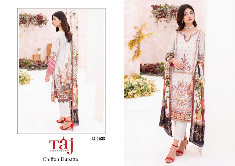 Taj 533 Cotton Dupatta Salwar Suits Wholesale catalog