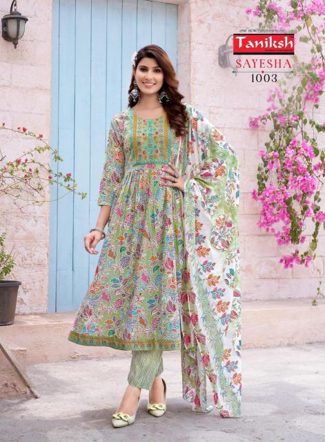 Taniksh Sayesha Vol-1 – Nyra Cut Kurti Pant With Dupatta Wholesale Catalog