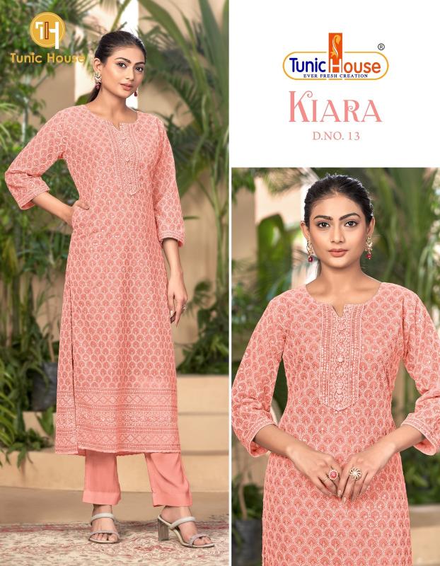 Tunic House Kiara 13 Georgette Designer Kurti wholesale catalog