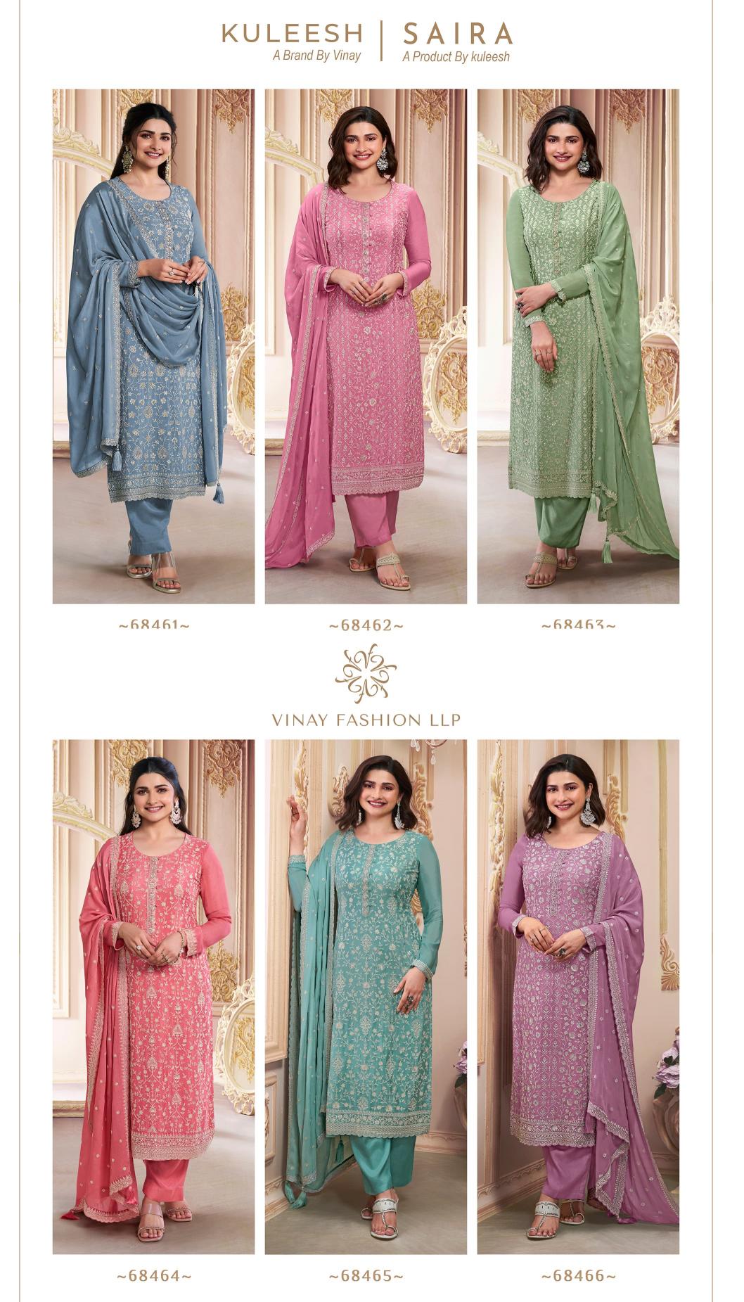 Vinay Kuleesh Saira Chinon Designer Salwar Kameez Wholesale catalog