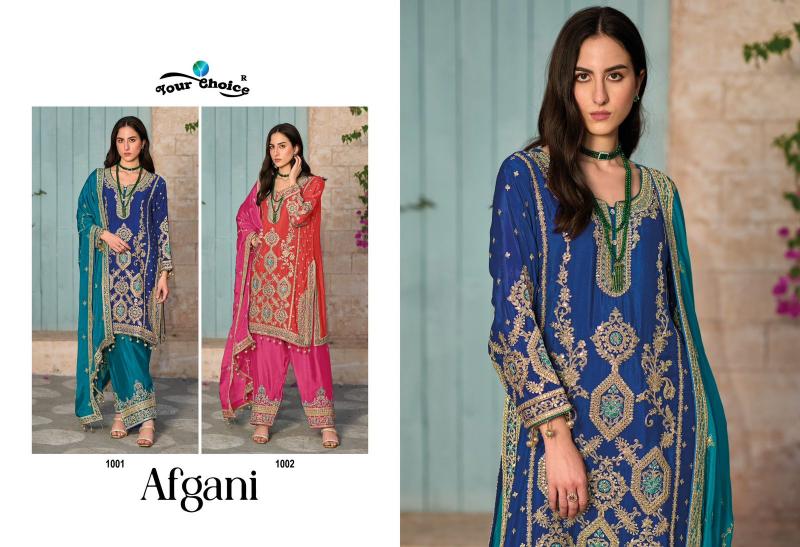 Your Choice Afgani Chinon Designer Salwar Suits Wholesale catalog