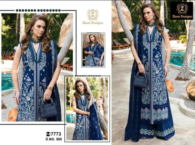 Ziaaz Designs 505 Semi Stitched Cambric Cotton Salwar Suit Wholesale catalog