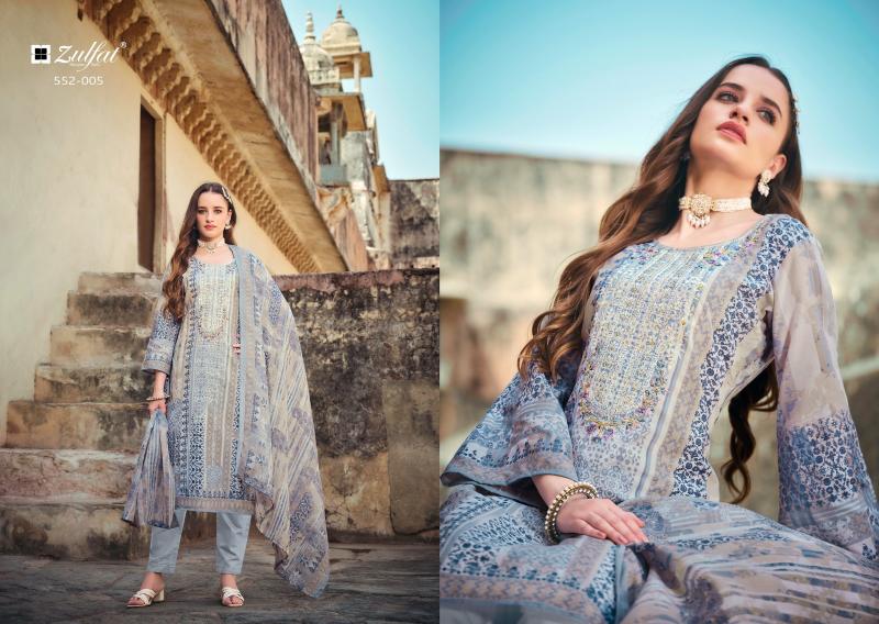 Zulfat Rozeen Cotton Printed Dress Material Wholesale catalog