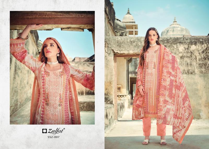 Zulfat Rozeen Cotton Printed Dress Material Wholesale catalog