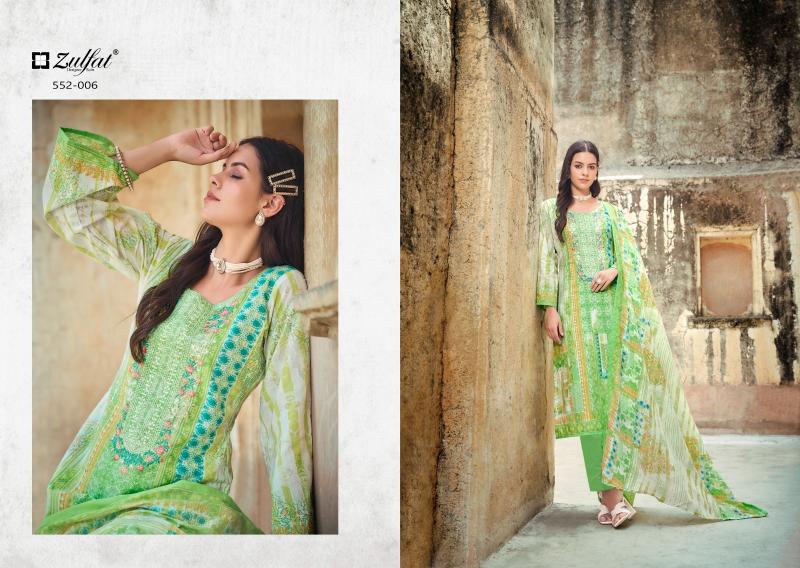 Zulfat Rozeen Cotton Printed Dress Material Wholesale catalog