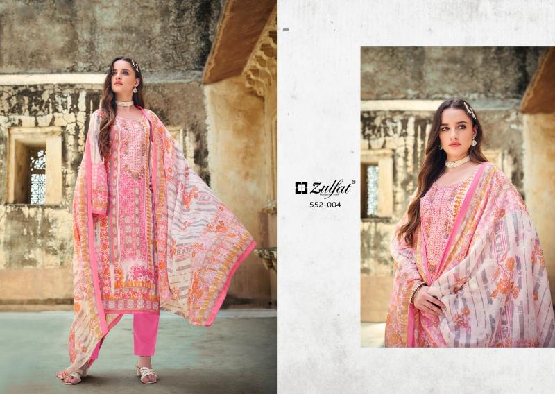 Zulfat Rozeen Cotton Printed Dress Material Wholesale catalog