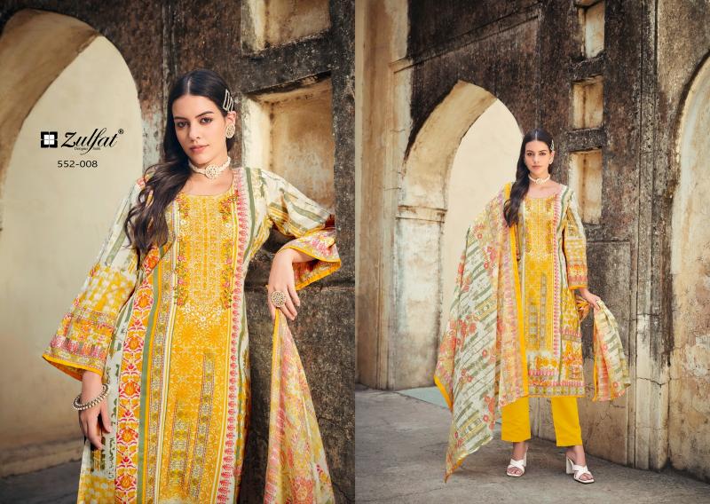 Zulfat Rozeen Cotton Printed Dress Material Wholesale catalog