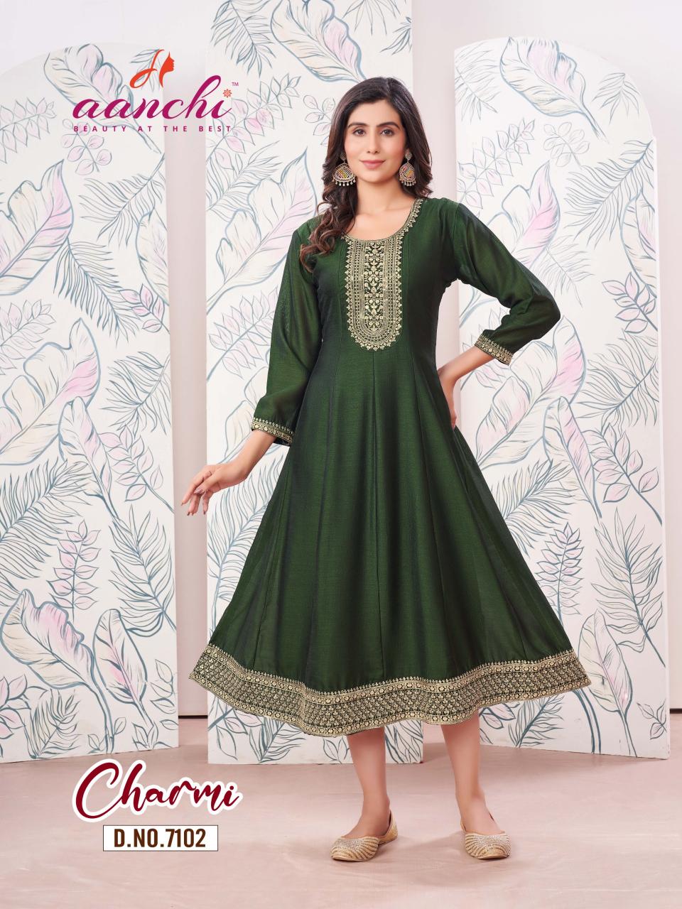 Aanchi Charmi Vichitra Embroidered Kurti wholesale catalog