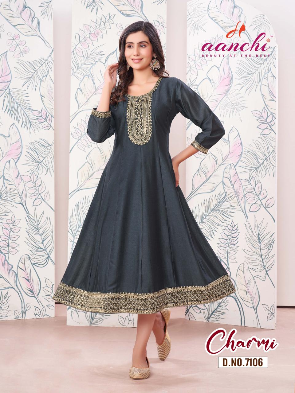 Aanchi Charmi Vichitra Embroidered Kurti wholesale catalog