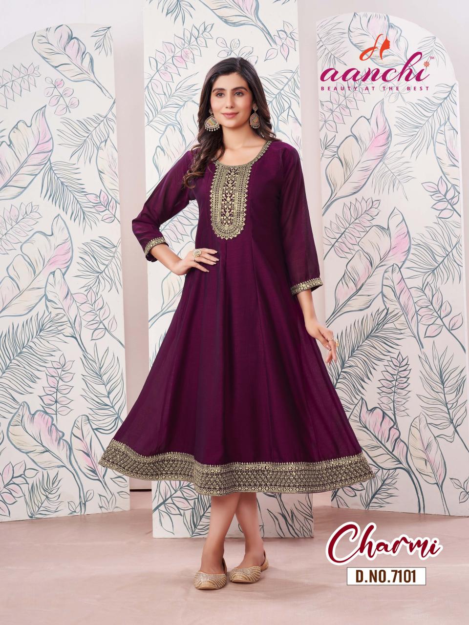 Aanchi Charmi Vichitra Embroidered Kurti wholesale catalog