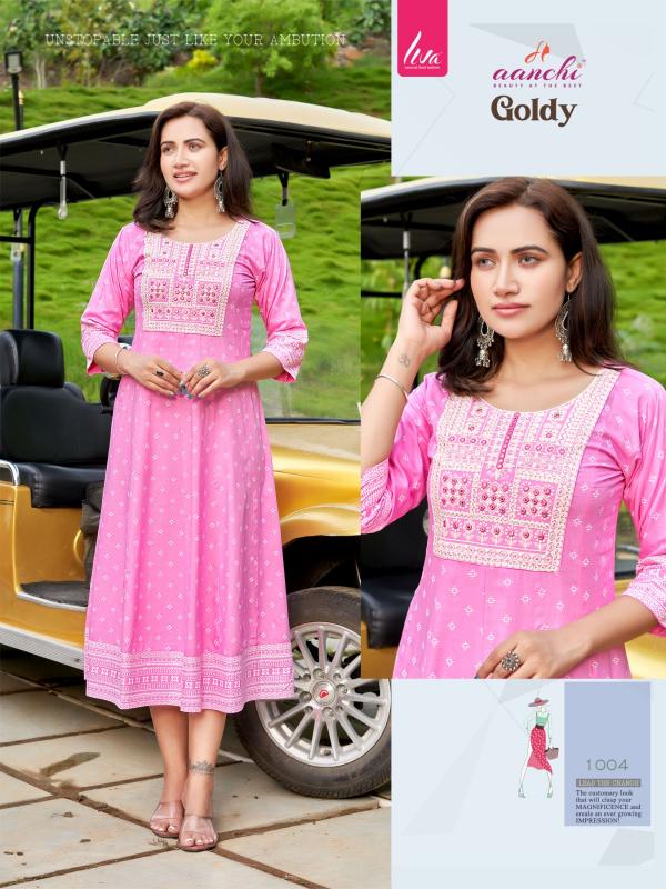 Aanchi Kurtis GOLDY LIVA REYON wholesale catalog