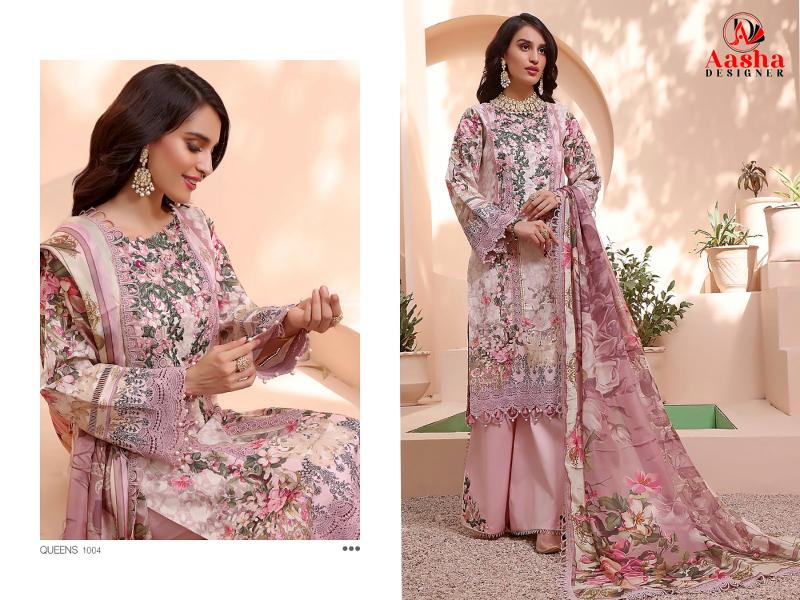 Aasha 1004 A And B Chiffon Dupatta Pakistani Suit wholesale catalog