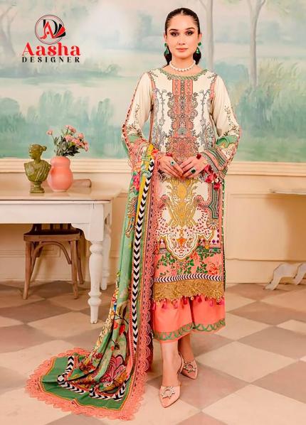 Aasha 1087 Chiffon Dupatta Salwar Kameez wholesale catalog