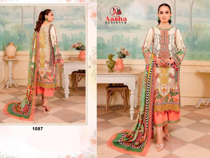 Aasha 1087 Chiffon Dupatta Salwar Kameez wholesale catalog