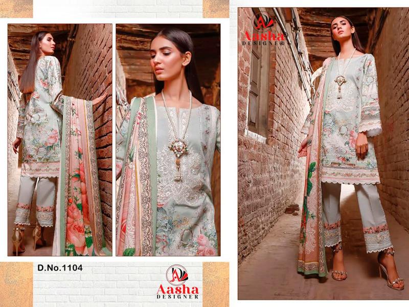 Aasha 1104 Cotton Dupatta Salwar Kameez Wholesale catalog