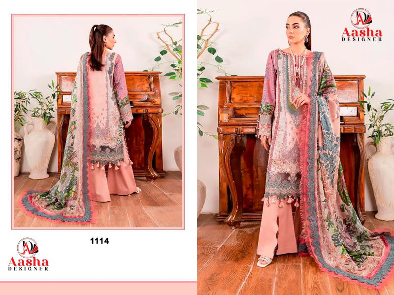 Aasha 1114 Cotton Dupatta salwar kameez wholesale catalog