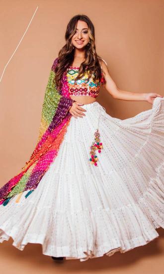 Af 2525 Multicolor Designer Georgette lehenga Wholesale catalog