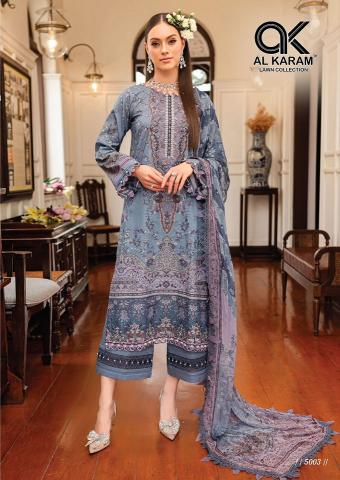 Al Karam Queen Court Vol 5 Cambric Cotton Dress Material Wholesale catalog