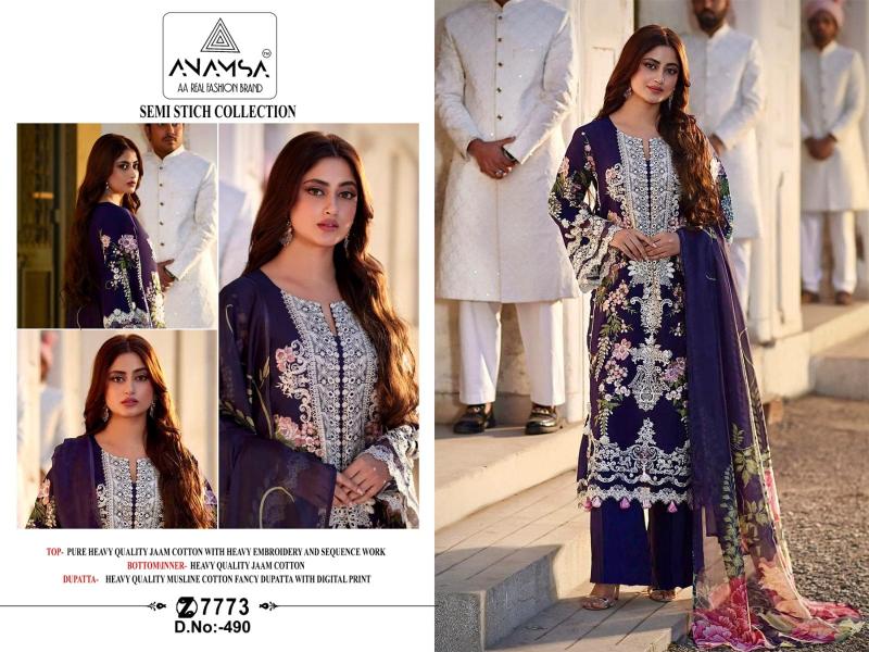 Anamsa 490 Cotton Salwar Kameez wholesale catalog