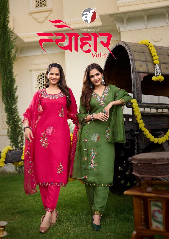 ANJU FABRICS Tyohaar vol -2 Kurti Wholesale catalog