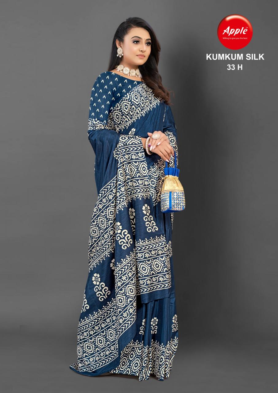 Apple Kumkum vol 33 printed saree wholesale catalog