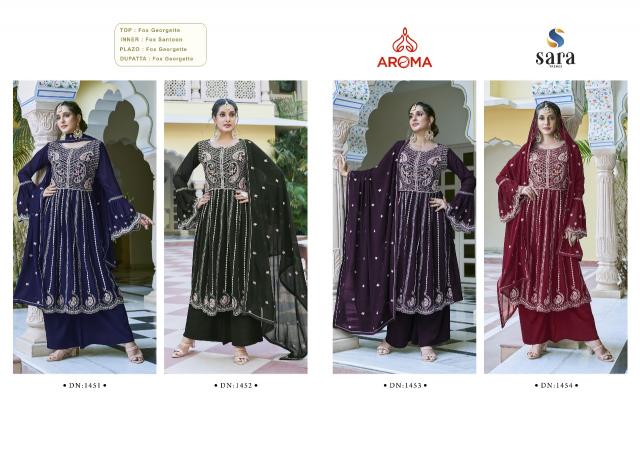 Aroma Mirai Georgette Embroidered Salwar Kameez Wholesale catalog